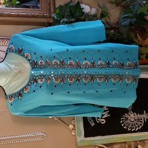 New with Tags Babette Ballinger Embellished Sweater Cardigan Size XL